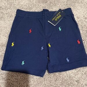 Ralph Lauren Blue Shorts with Teal Embroidery